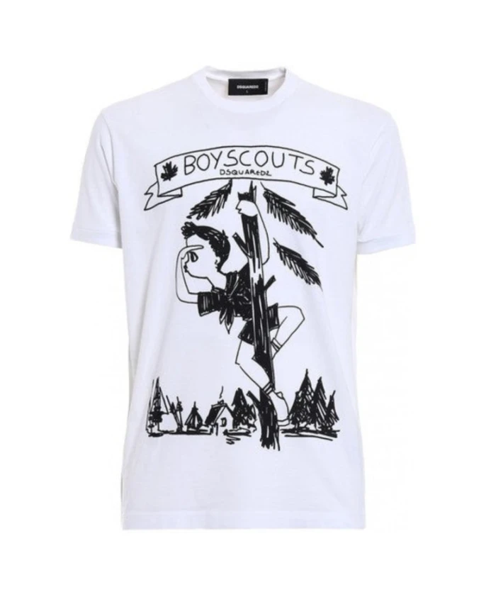 Белая хлопковая футболка Chic Dan Dsquared2, белый
Белая хлопковая футболка Chic Dan Dsquared2, белый