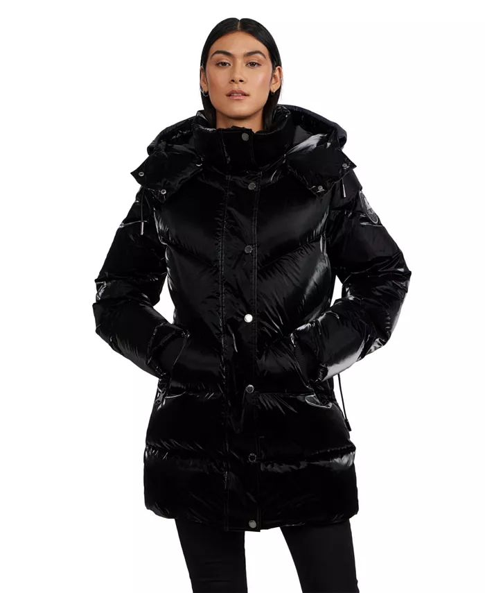 Женская стеганая куртка Estelle Mixed Chevron со съемным капюшоном PAJAR, черный 
Женская стеганая куртка Estelle Mixed Chevron со съемным капюшоном PAJAR, черный