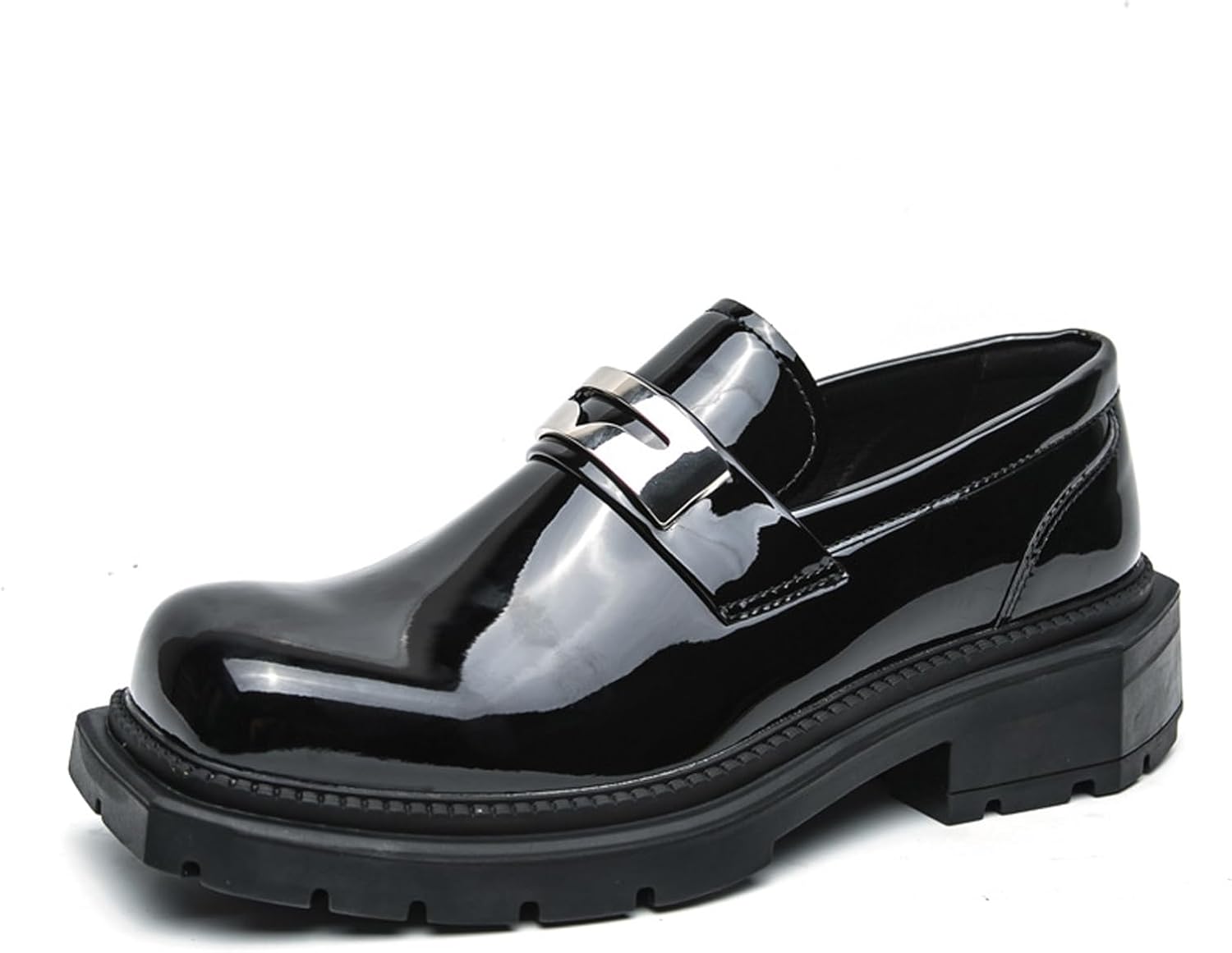 Мужские лоферы из лакированной кожи с массивным каблуком, квадратным носком, деловой подошвой, противоскользящие, без шнурков, формальные туфли для работы, свадьбы и вечеринок Fifilapin, черный
Мужские лоферы из лакированной кожи с массивным каблуком, квадратным носком, деловой подошвой, противоскользящие, без шнурков, формальные туфли для работы, свадьбы и вечеринок Fifilapin, черный