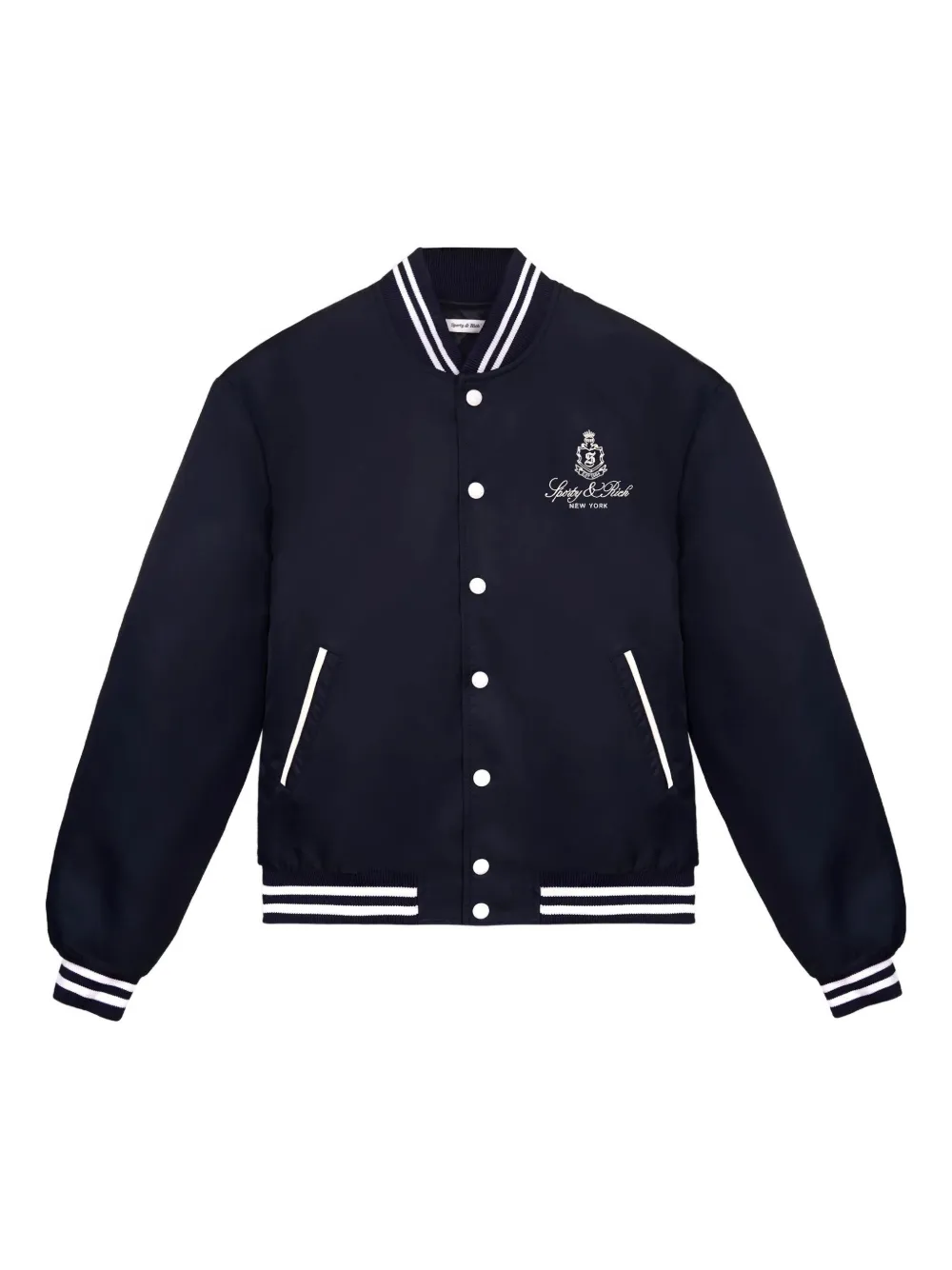 Атласный бомбер с вышивкой Sporty & Rich, синий
Атласный бомбер с вышивкой Sporty & Rich, синий