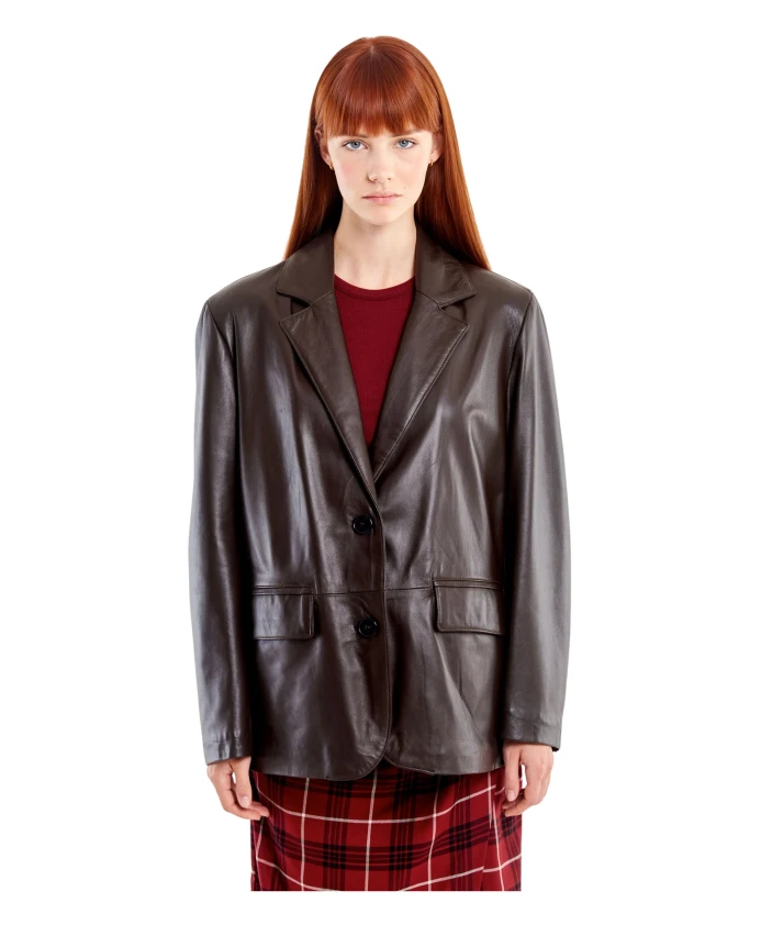 Блейзер из кожи наппа, прямого кроя. Vicolo, коричневый
Блейзер из кожи наппа, прямого кроя. Vicolo, коричневый