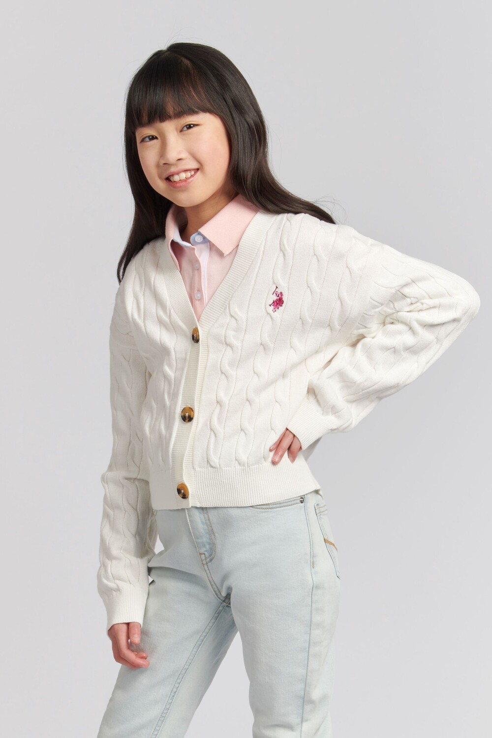 Зефирный кардиган другого цвета U.S. Polo Assn, бежевый 
Зефирный кардиган другого цвета U.S. Polo Assn, бежевый