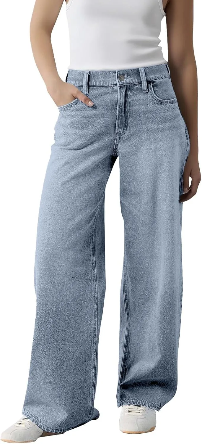 Женские джинсы Baggy 2025, Stretchy, Straight, Wide Leg, Casual, Distress, Mid Waist, Vintage, Y2K LCMTWX
Женские джинсы Baggy 2025, Stretchy, Straight, Wide Leg, Casual, Distress, Mid Waist, Vintage, Y2K LCMTWX