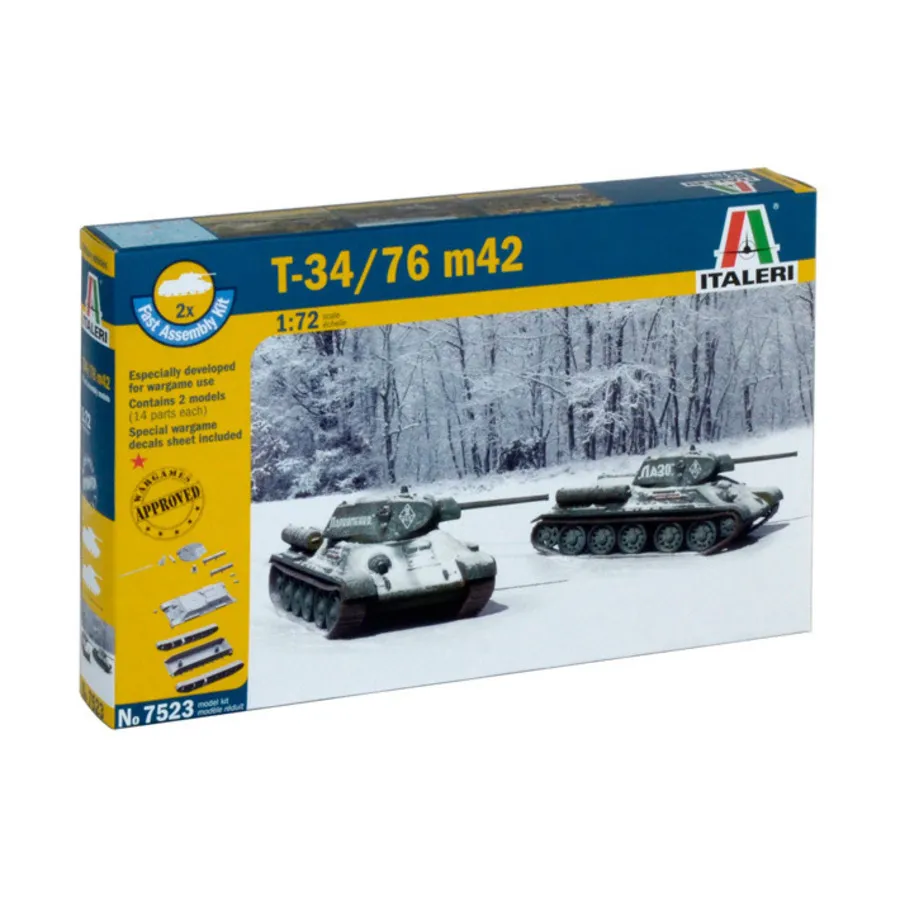 Т-34/76 М42 - Комплект быстрой сборки (ВОВ), Military Vehicles (1:72) (Italeri)
Т-34/76 М42 - Комплект быстрой сборки (ВОВ), Military Vehicles (1:72) (Italeri)