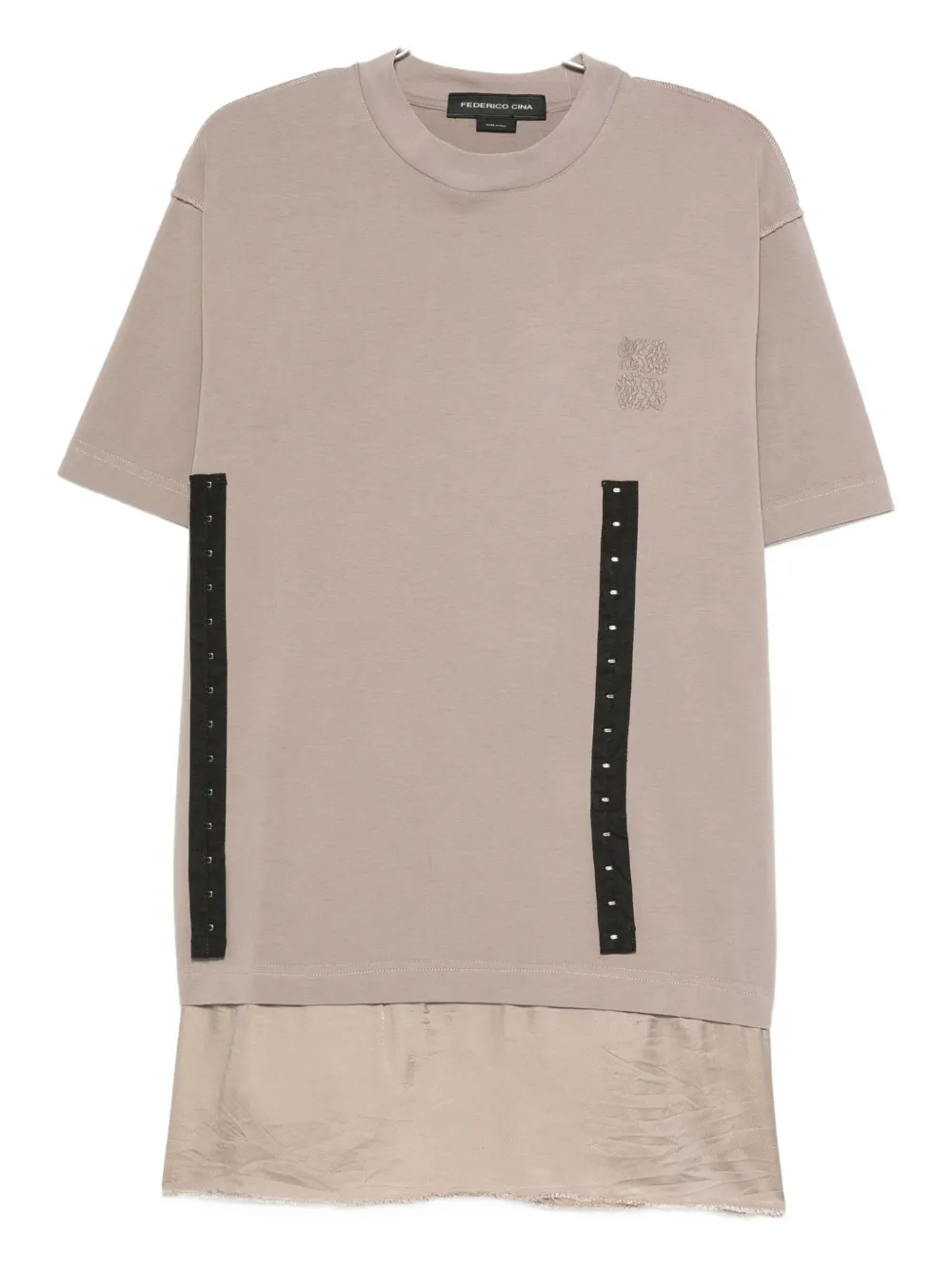 Футболка с круглым вырезом и вставками Federico Cina, коричневый
Футболка с круглым вырезом и вставками Federico Cina, коричневый