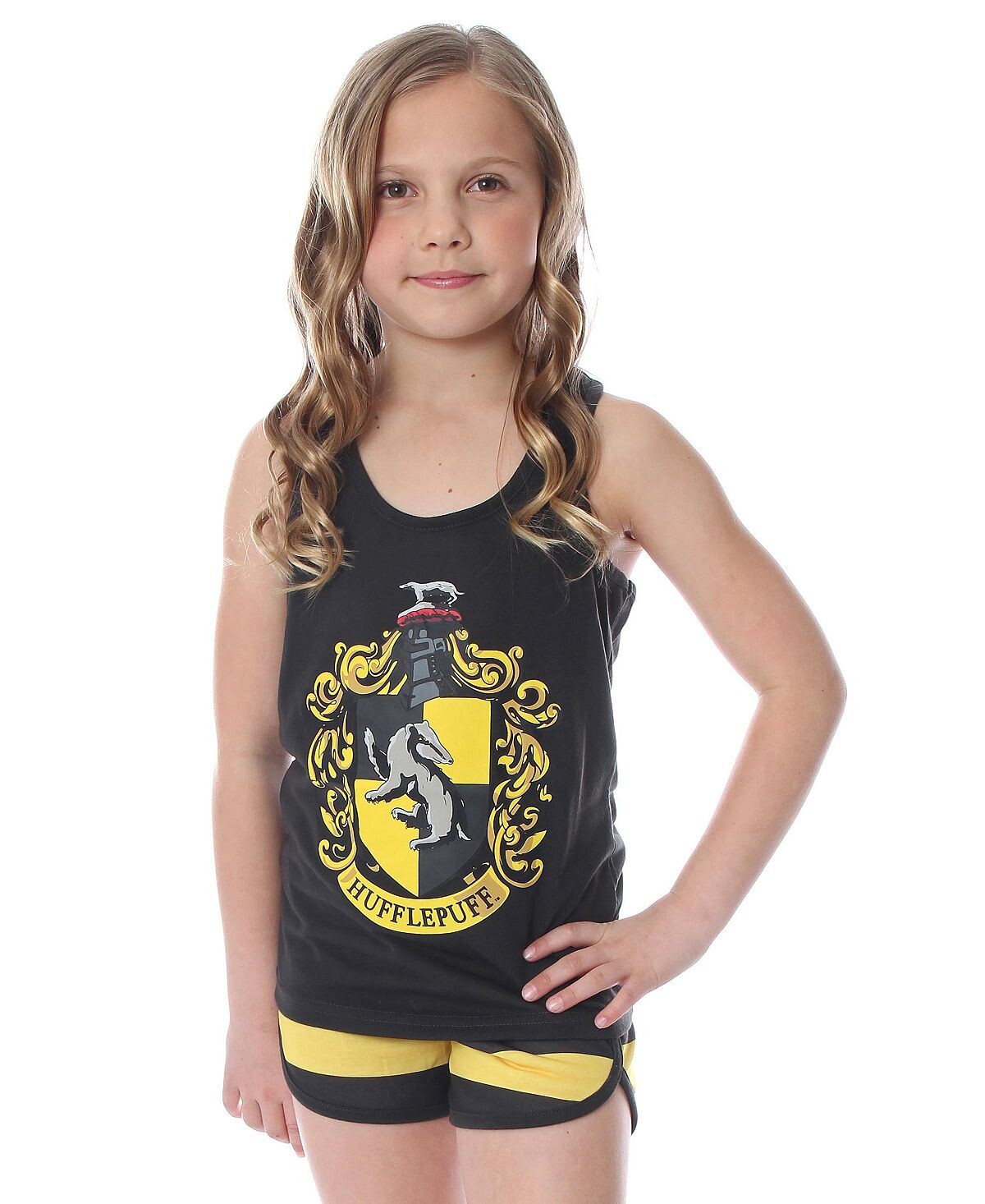 Детский пижамный комплект с майкой и шортами в стиле «Хогвартс» для больших девочек «Hogwarts House Crest» Harry Potter
Детский пижамный комплект с майкой и шортами в стиле «Хогвартс» для больших девочек «Hogwarts House Crest» Harry Potter