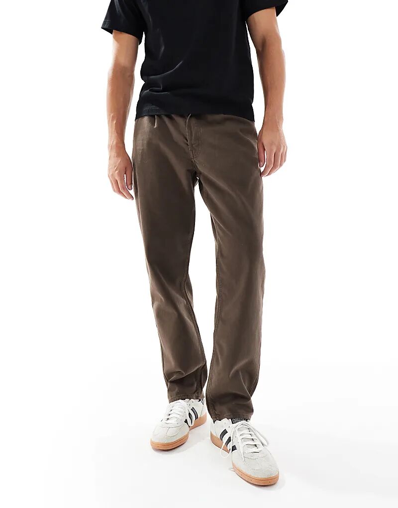 Брюки прямого кроя ASOS DESIGN коричневого цвета со складками
Брюки прямого кроя ASOS DESIGN коричневого цвета со складками