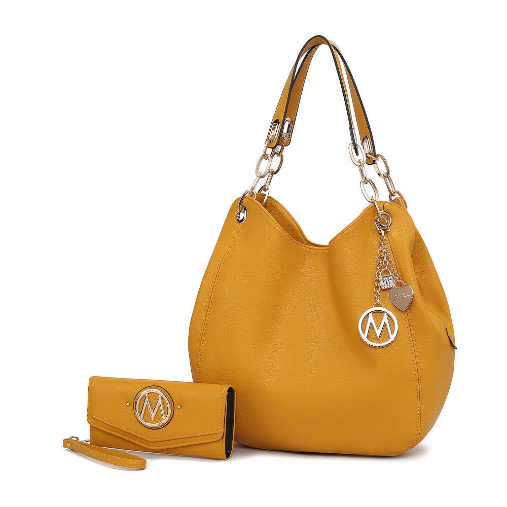 Эшли, женская элегантная сумка-хобо и кошелек с запястьем, комплект из 2 предметов от Mia K MKF Collection By Mia K., Mustard
Эшли, женская элегантная сумка-хобо и кошелек с запястьем, комплект из 2 предметов от Mia K MKF Collection By Mia K., Mustard
