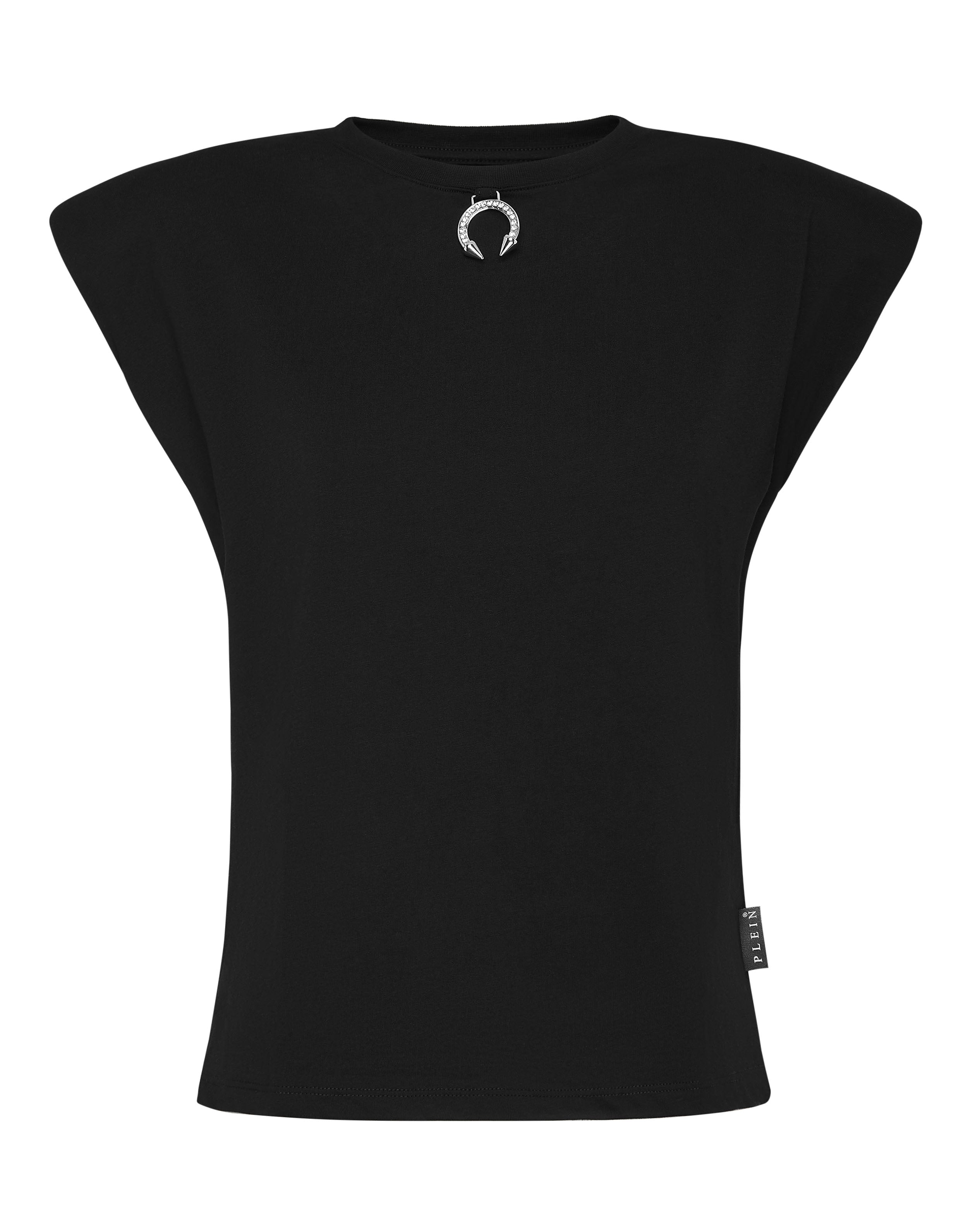 Майка с круглым вырезом, пирсингом и подкладкой на плече PHILIPP PLEIN
Майка с круглым вырезом, пирсингом и подкладкой на плече PHILIPP PLEIN