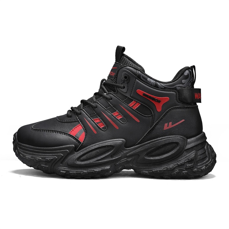 Кроссовки мужские Mid top Chunky с амортизацией, увеличенной высотой, поддержкой и устойчивостью к истиранию WARRIOR, черный красный
Кроссовки мужские Mid top Chunky с амортизацией, увеличенной высотой, поддержкой и устойчивостью к истиранию WARRIOR, черный красный
