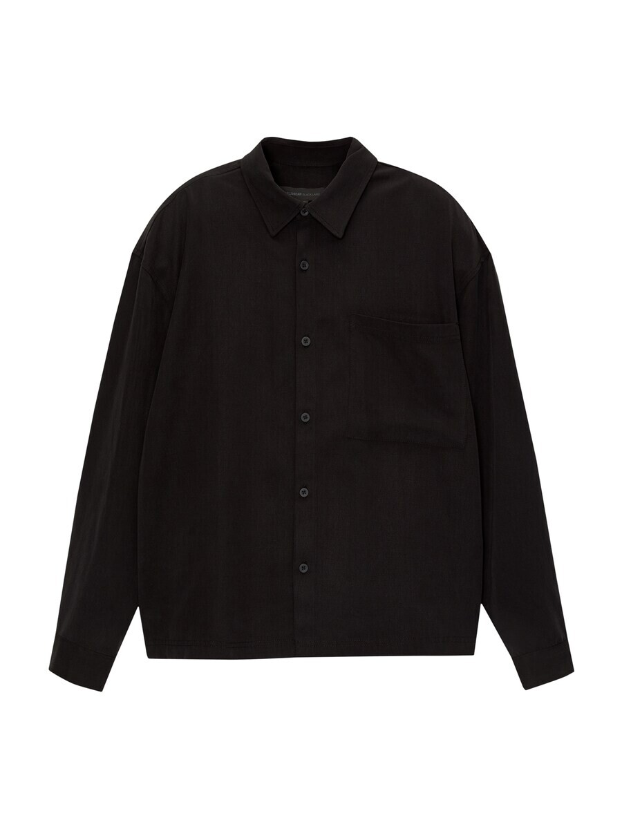 Повседневная рубашка Pull&Bear Comfort fit Button Up Shirt, черный 
Повседневная рубашка Pull&Bear Comfort fit Button Up Shirt, черный
