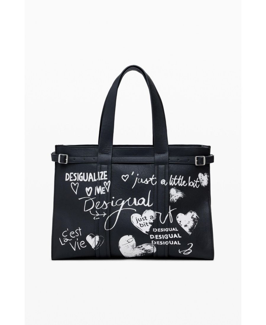 Большая женская сумка-шоппер из искусственной кожи с надписями Desigual, Black
Большая женская сумка-шоппер из искусственной кожи с надписями Desigual, Black