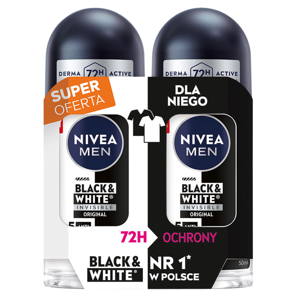 Двойная упаковка: мужской шариковый антиперспирант, 2x50 мл Nivea Men black&white
Двойная упаковка: мужской шариковый антиперспирант, 2x50 мл Nivea Men black&white