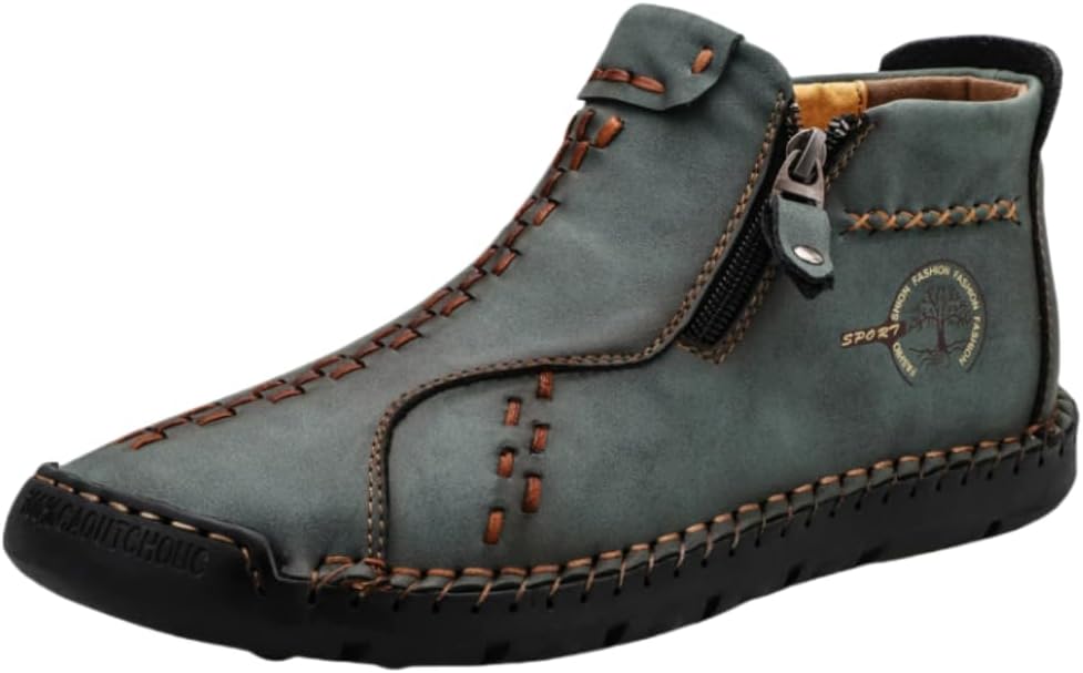 Мужские ботинки до щиколотки с молнией - винтажный стиль, строченый дизайн, резиновая подошва, округлый носок, повседневная обувь на все сезоны Hhhchpm, зеленый
Мужские ботинки до щиколотки с молнией - винтажный стиль, строченый дизайн, резиновая подошва, округлый носок, повседневная обувь на все сезоны Hhhchpm, зеленый