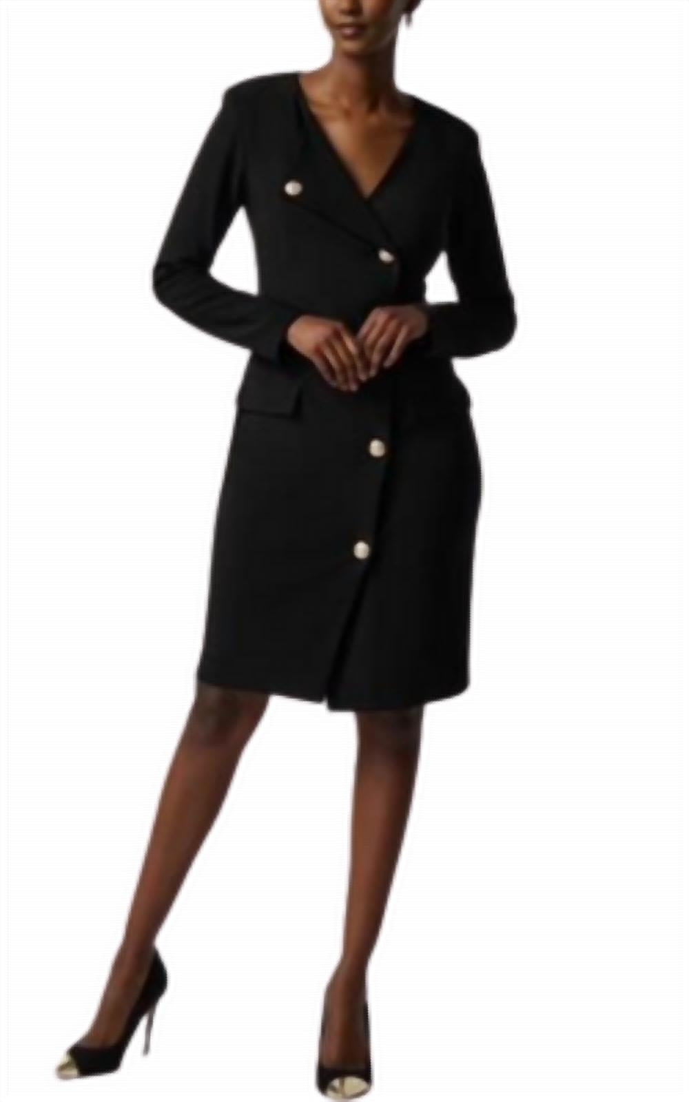 Асимметричное шелковистое трикотажное платье-блейзер черного цвета Joseph Ribkoff
Асимметричное шелковистое трикотажное платье-блейзер черного цвета Joseph Ribkoff