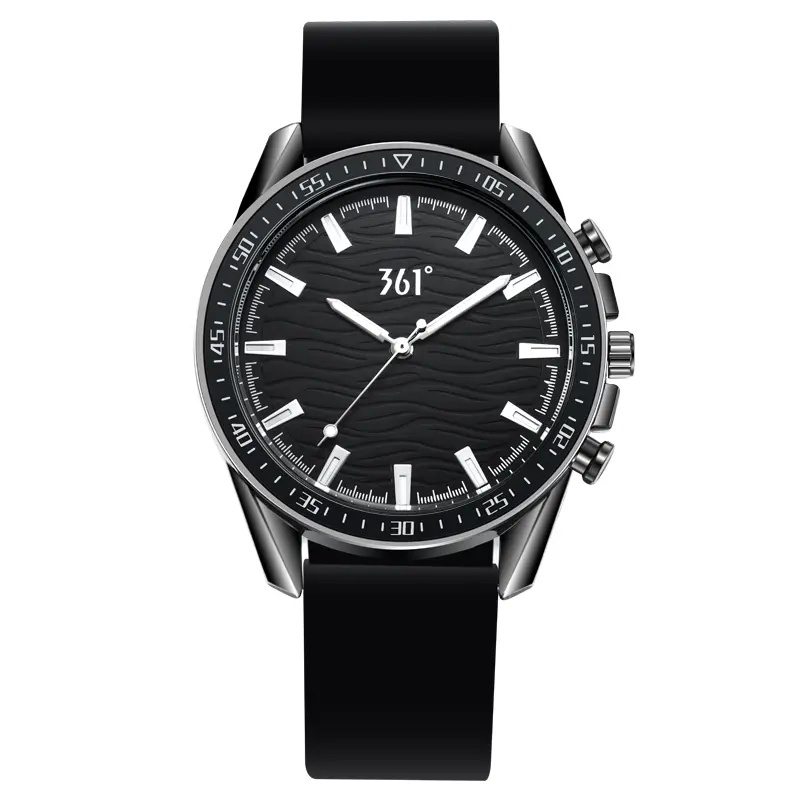 361° Часы мужские с кварцевым механизмом и силиконовым ремешком, черный циферблат
361° Часы мужские с кварцевым механизмом и силиконовым ремешком, черный циферблат