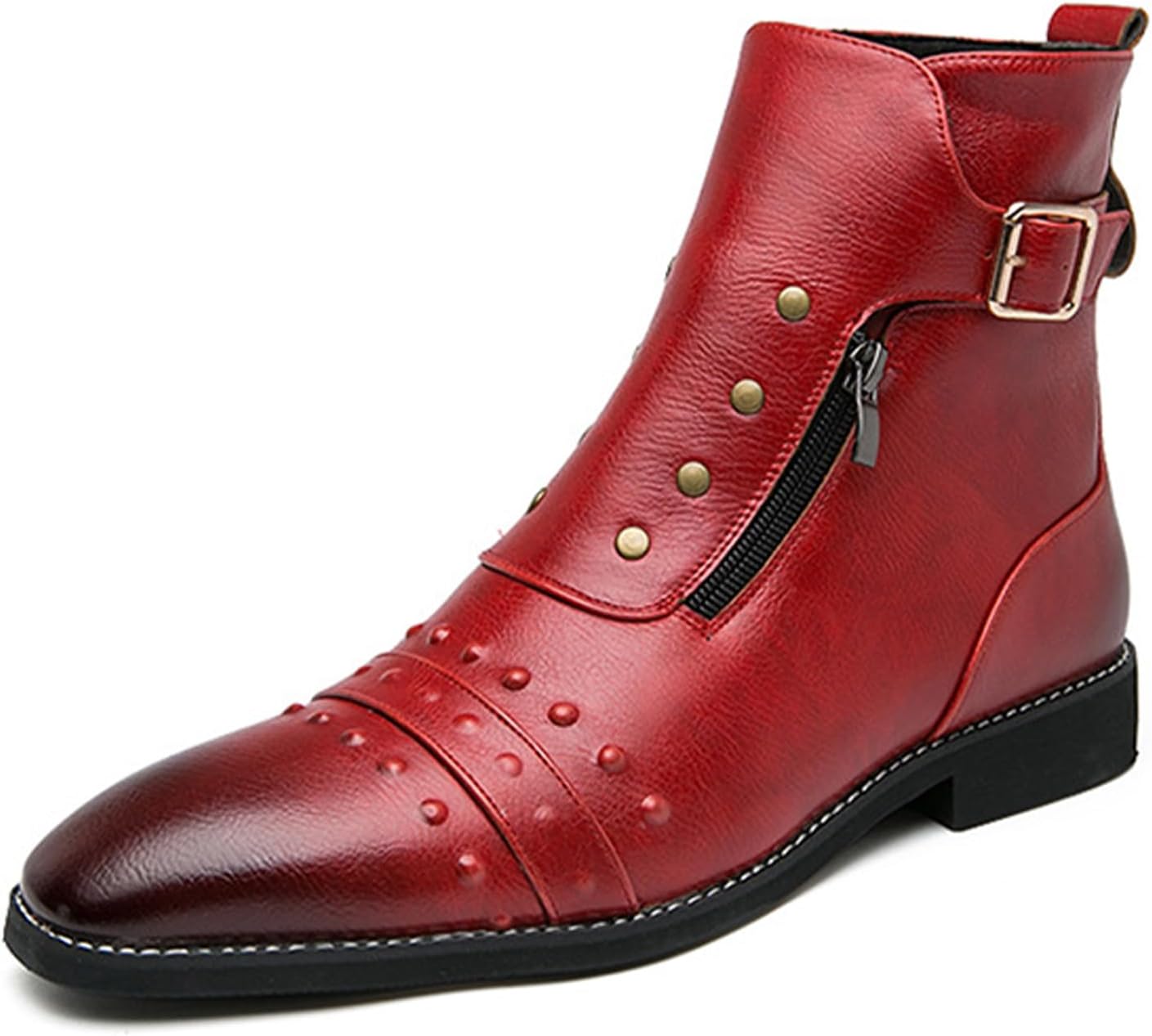 Мужские кожаные ботинки Челси с заклепками, боковой молнией и регулируемой пряжкой, удобный массивный каблук, ботильоны для езды на мотоцикле, повседневные нескользящие оксфорды на щиколотку для панк-рока и официального стиля Adkgbe, красный
Мужские кожаные ботинки Челси с заклепками, боковой молнией и регулируемой пряжкой, удобный массивный каблук, ботильоны для езды на мотоцикле, повседневные нескользящие оксфорды на щиколотку для панк-рока и официального стиля Adkgbe, красный