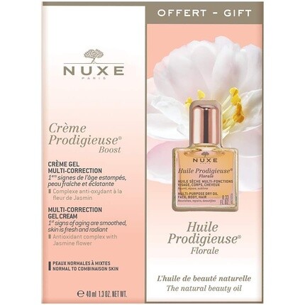 Подарочный набор Creme Prodigieuse: 40 мл мультикорректирующего геля-крема Boost + 10 мл масла для волос и тела Florale, Nuxe
Подарочный набор Creme Prodigieuse: 40 мл мультикорректирующего геля-крема Boost + 10 мл масла для волос и тела Florale, Nuxe