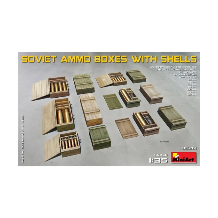 Советские ящики с патронами и гильзами, WWII Military Miniatures Series (1:35) (MiniArt Models)
Советские ящики с патронами и гильзами, WWII Military Miniatures Series (1:35) (MiniArt Models)