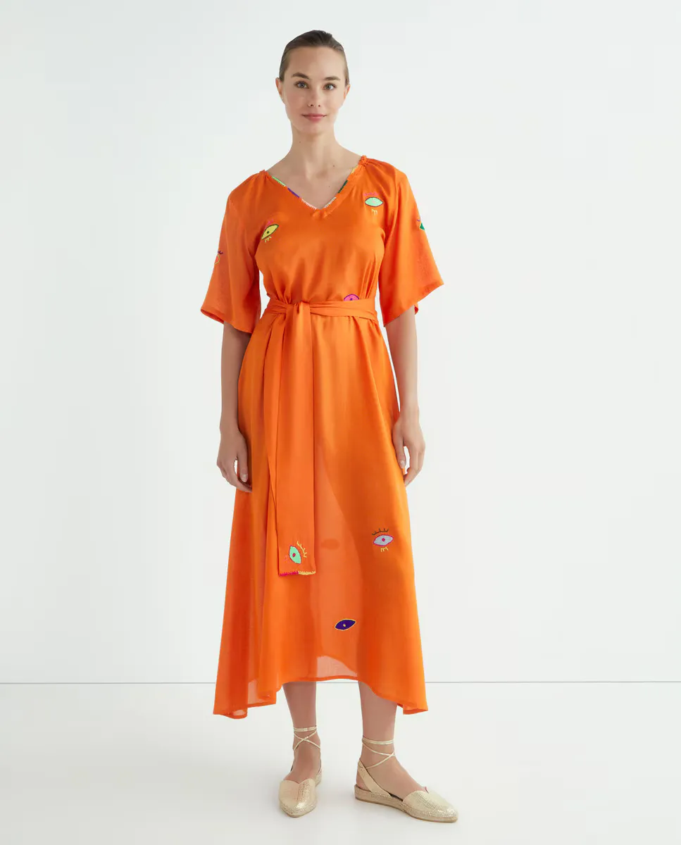 Кафтан с вышивкой Stella H, оранжевый
Кафтан с вышивкой Stella H, оранжевый