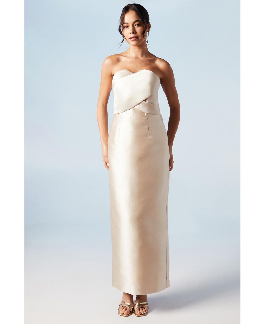 Женское платье подружки невесты из саржи с бантом на спине и бандо Coast, Champagne
Женское платье подружки невесты из саржи с бантом на спине и бандо Coast, Champagne