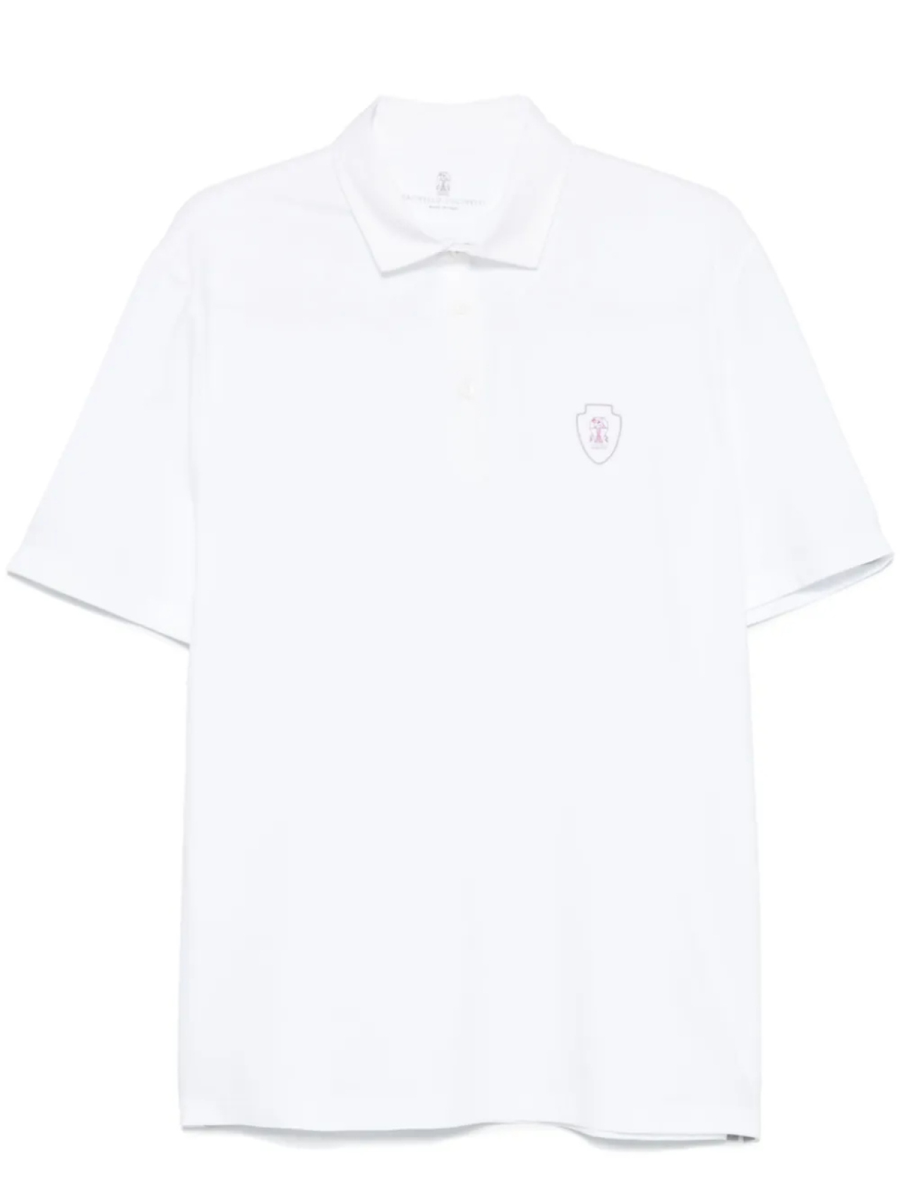 Рубашка-поло из эластичного джерси Brunello Cucinelli, белый 
Рубашка-поло из эластичного джерси Brunello Cucinelli, белый