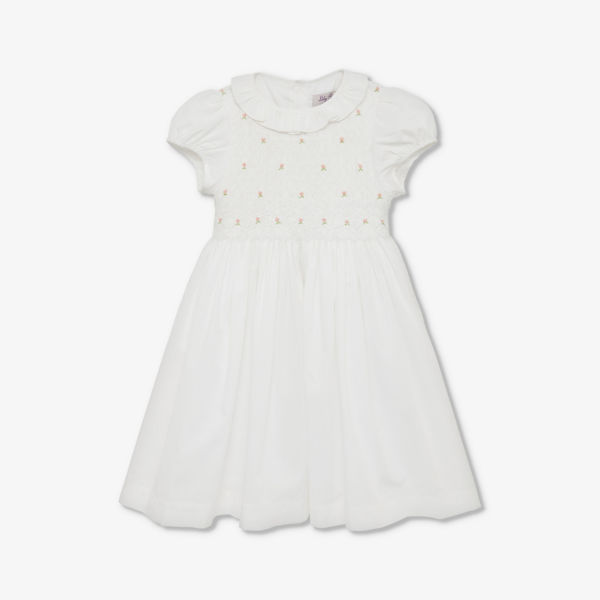 Платье для девочек Trotters Willow из хлопка с бантом сзади 2-11 лет, белый 
Платье для девочек Trotters Willow из хлопка с бантом сзади 2-11 лет, белый