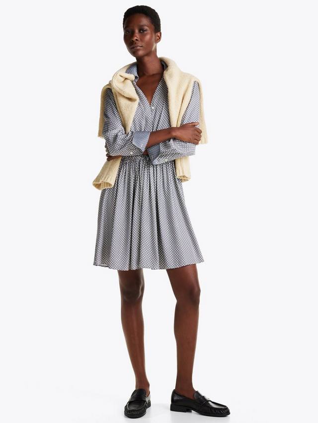 Плавное геометрическое платье с поясом Tommy Hilfiger, синий/разноцветный 
Плавное геометрическое платье с поясом Tommy Hilfiger, синий/разноцветный