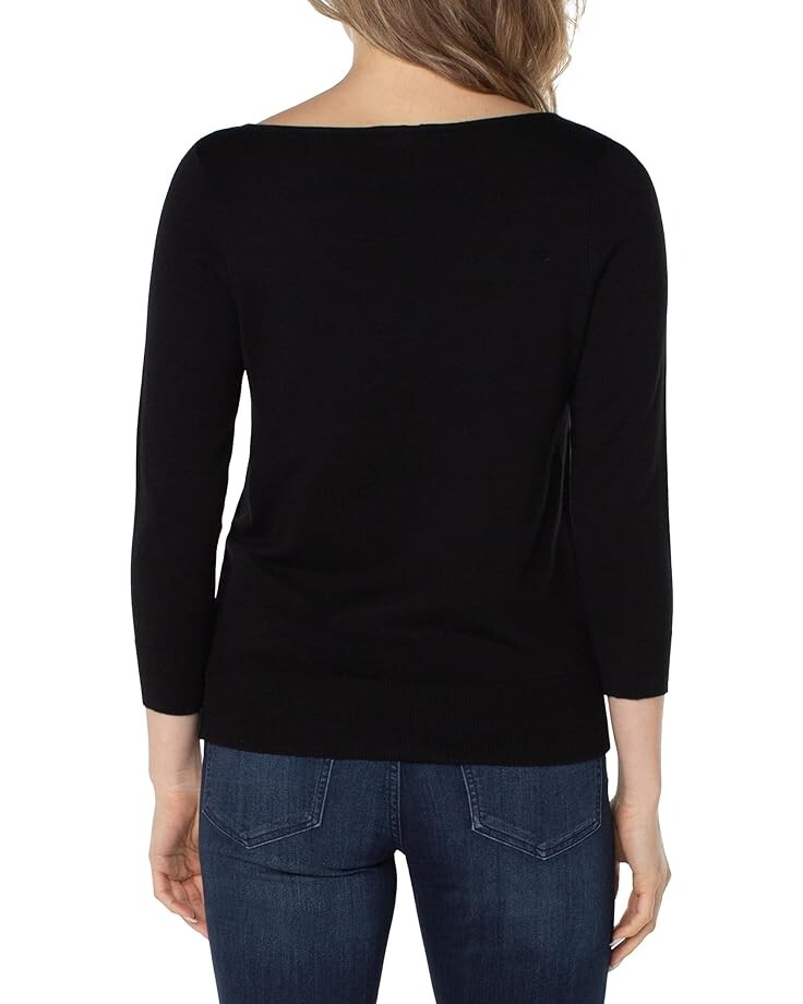 Свитер Liverpool Los Angeles 3/4 Sleeve Sweater with Rhinestones, черный 
Свитер Liverpool Los Angeles 3/4 Sleeve Sweater with Rhinestones, черный