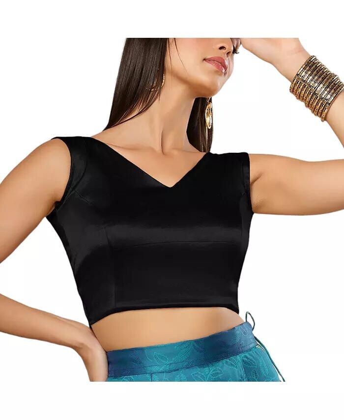 Женская блузка Amiya Black Satin Comfort Stretch с V-образным вырезом без рукавов One Minute Saree, черный
Женская блузка Amiya Black Satin Comfort Stretch с V-образным вырезом без рукавов One Minute Saree, черный