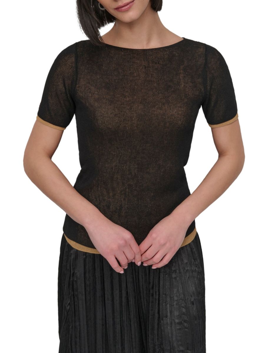 Свитер с круглым вырезом и контрастной отделкой DKNY, черный
Свитер с круглым вырезом и контрастной отделкой DKNY, черный