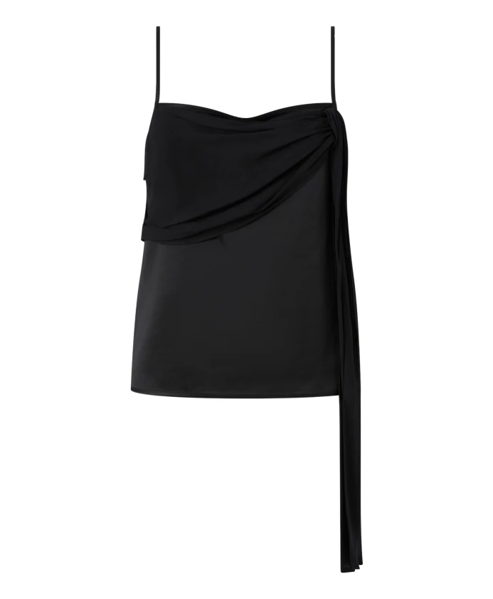Атласная майка с драпировкой из жоржета Pinko, черный
Атласная майка с драпировкой из жоржета Pinko, черный