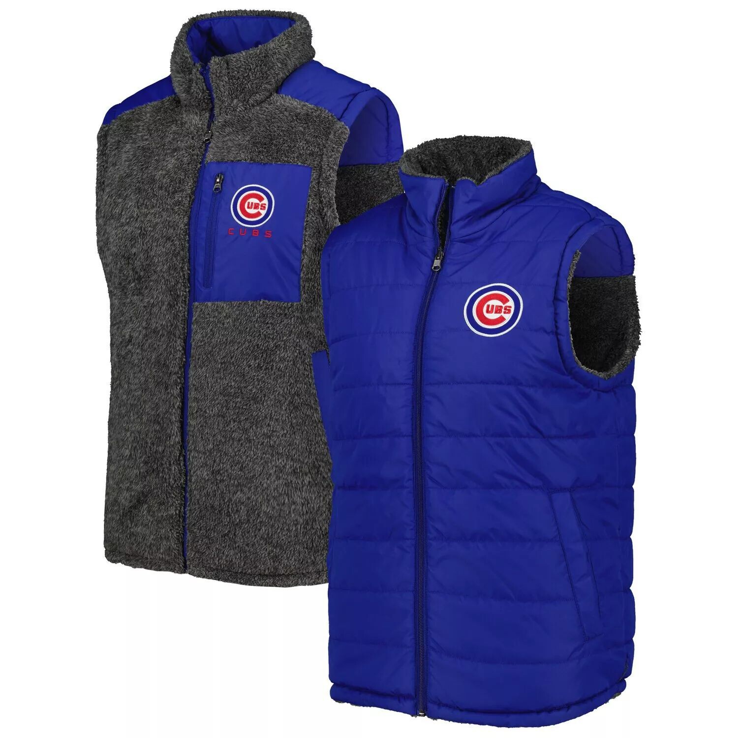 Мужской спортивный двусторонний жилет с молнией во всю длину от Carl Banks Royal/Charcoal Chicago Cubs Power Hitter G-III
Мужской спортивный двусторонний жилет с молнией во всю длину от Carl Banks Royal/Charcoal Chicago Cubs Power Hitter G-III