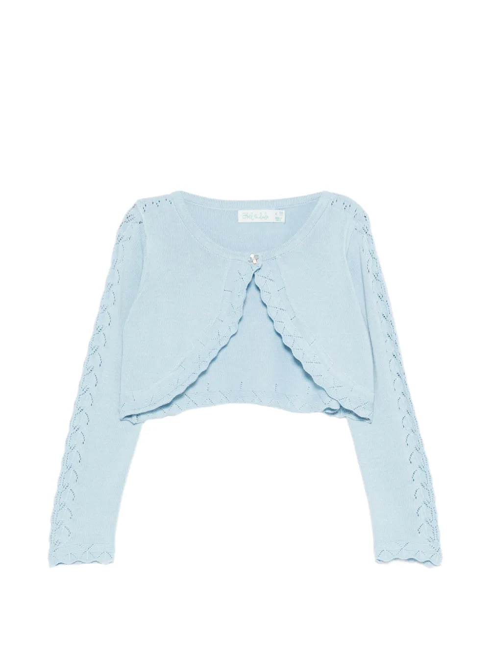 Болеро с открытой вязкой и украшением Abel & Lula, синий
Болеро с открытой вязкой и украшением Abel & Lula, синий