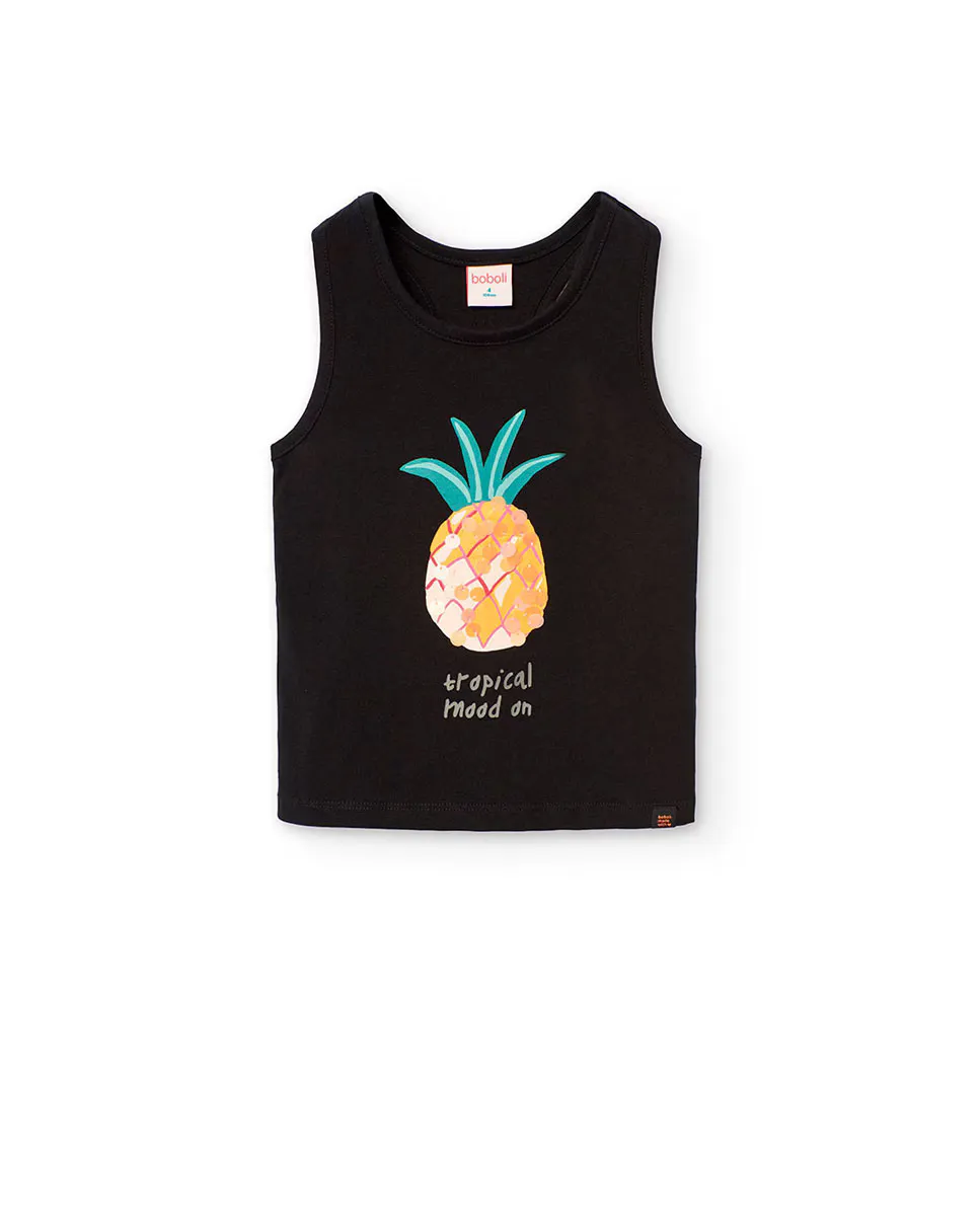Футболка из хлопка без рукавов для девочек Boboli, чёрный
Футболка из хлопка без рукавов для девочек Boboli, чёрный