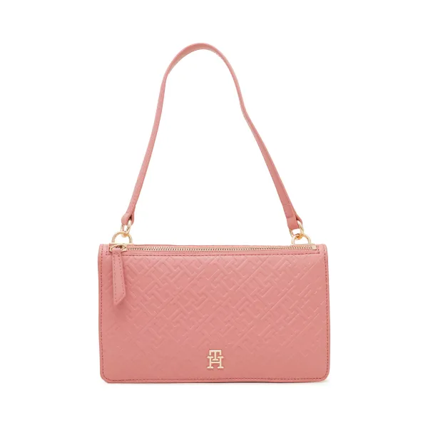 Изысканная однотонная сумка на плечо Tommy Hilfiger, розовый 
Изысканная однотонная сумка на плечо Tommy Hilfiger, розовый