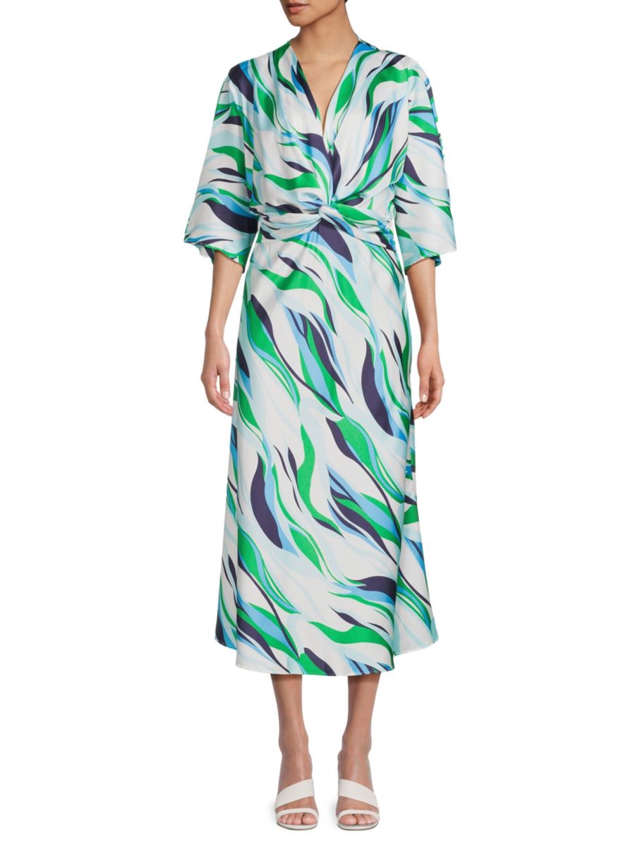 Платье миди из атласа с принтом и перекрученным передом Renee C., цвет Blue Multicolor
Платье миди из атласа с принтом и перекрученным передом Renee C., цвет Blue Multicolor