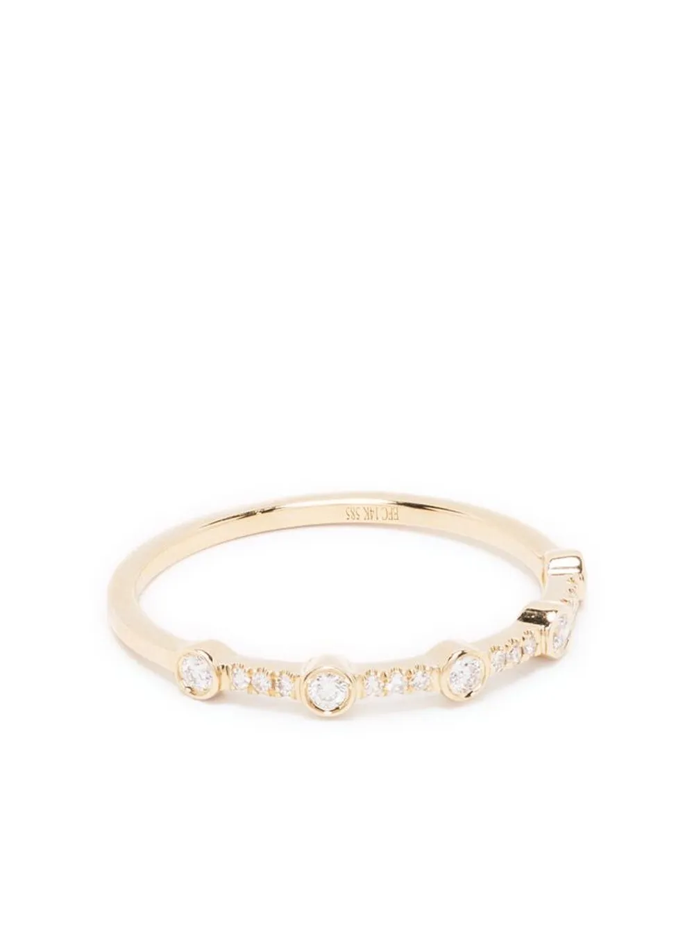 Кольцо из желтого золота с бриллиантами Ef Collection, золотой