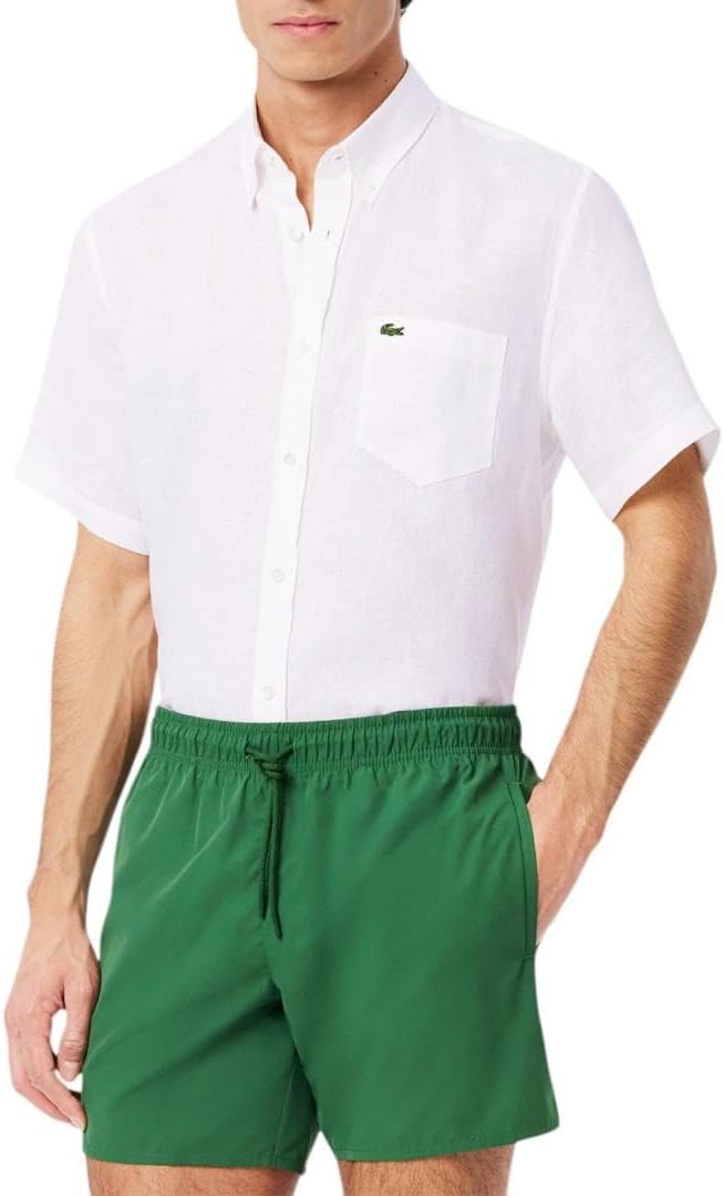 Lacoste мужская короткая рукав льняная рубашка, White
Lacoste мужская короткая рукав льняная рубашка, White