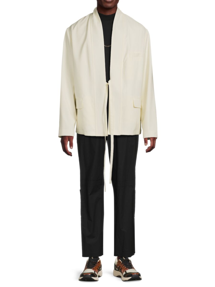 Шерстяной пиджак с завязкой спереди Ambush, белый
Шерстяной пиджак с завязкой спереди Ambush, белый