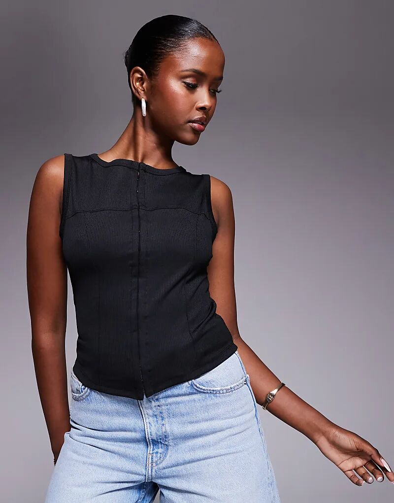 Топ без рукавов на пуговицах ASOS DESIGN черного цвета
Топ без рукавов на пуговицах ASOS DESIGN черного цвета