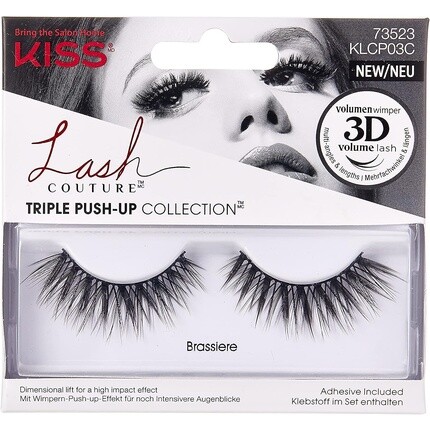 Lash Couture Коллекция Triple Push Up Накладные ресницы Бюстгальтер с 3D-объемом Накладные ресницы Без жестокого обращения Многоразовые с клеем для ресниц Черный 1 пара, Kiss 
Lash Couture Коллекция Triple Push Up Накладные ресницы Бюстгальтер с 3D-объемом Накладные ресницы Без жестокого обращения Многоразовые с клеем для ресниц Черный 1 пара, Kiss