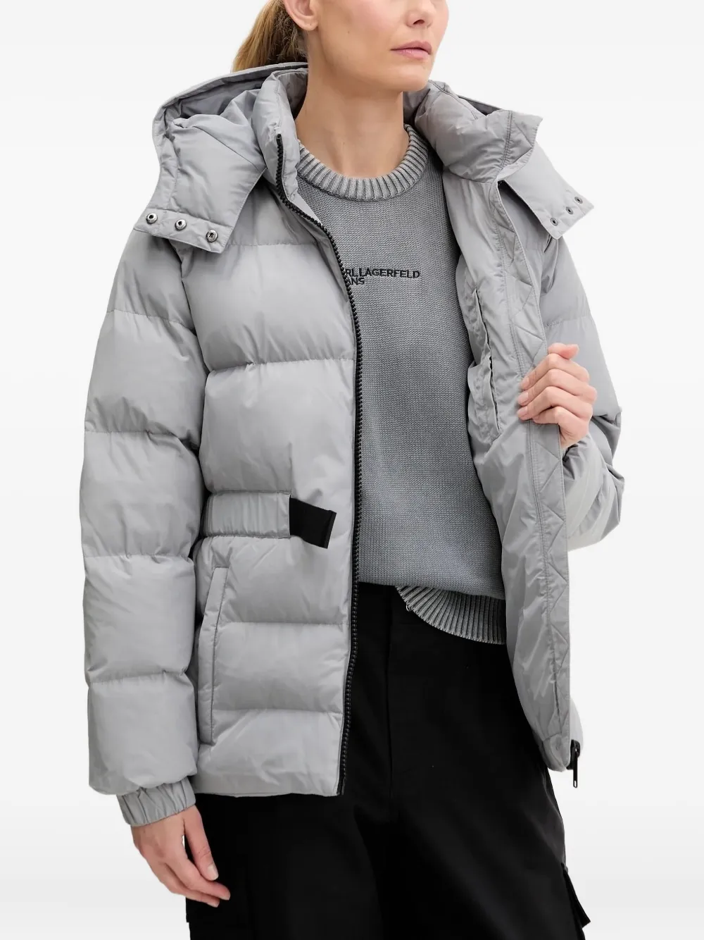 Куртка-пуховик с капюшоном и поясом Karl Lagerfeld Jeans, серый
Куртка-пуховик с капюшоном и поясом Karl Lagerfeld Jeans, серый