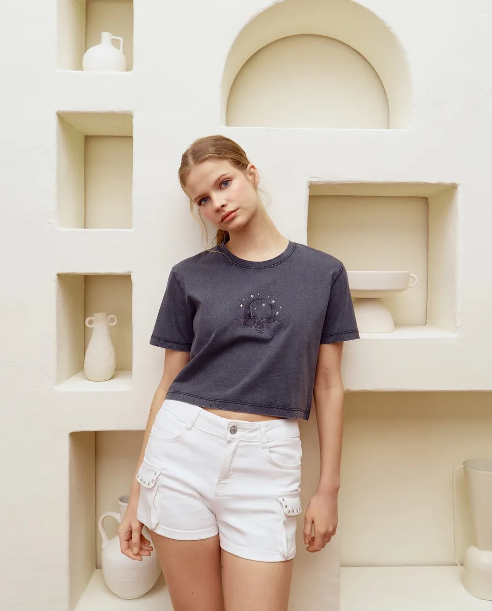 Женская футболка с короткими рукавами и эффектом потертости Green Coast, черный
Женская футболка с короткими рукавами и эффектом потертости Green Coast, черный