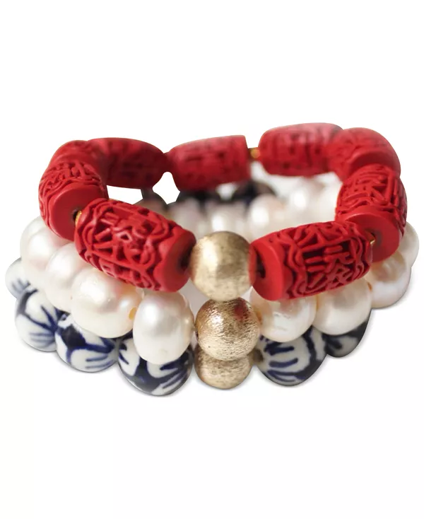 Набор из 3-х золотых браслетов смешанного американского стиля. Красивые эластичные браслеты. Michael Gabriel Designs, green
Набор из 3-х золотых браслетов смешанного американского стиля. Красивые эластичные браслеты. Michael Gabriel Designs, green