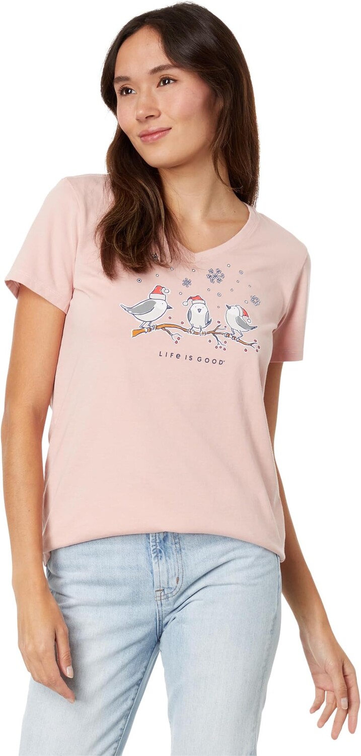 Пуловер Life is Good Three Little Holiday Birds Short Sleeve Crusher Vee, цвет Himalayan Pink
Пуловер Life is Good Three Little Holiday Birds Short Sleeve Crusher Vee, цвет Himalayan Pink