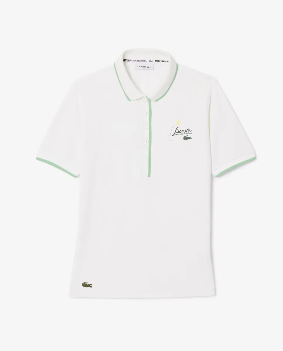 Женская теннисная рубашка-поло с короткими рукавами Mutua Madrid Open Edition Lacoste, белый
Женская теннисная рубашка-поло с короткими рукавами Mutua Madrid Open Edition Lacoste, белый
