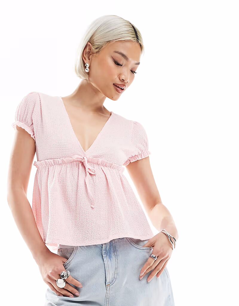 Мисс Селфридж топ из фактурного джерси в стиле бэби-кукол розового цвета Miss Selfridge
Мисс Селфридж топ из фактурного джерси в стиле бэби-кукол розового цвета Miss Selfridge