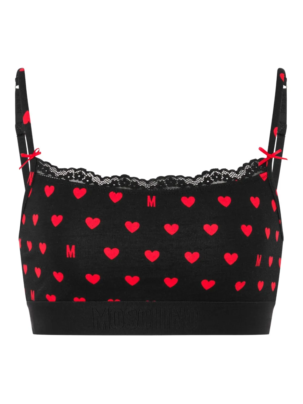Бюстгальтер с кружевом и принтом Moschino, черный
Бюстгальтер с кружевом и принтом Moschino, черный