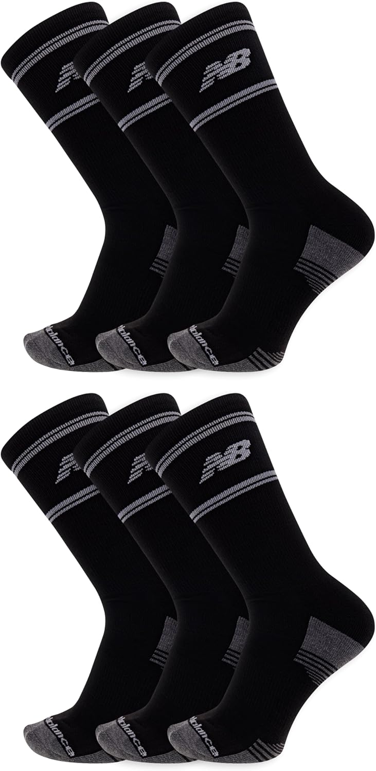 Носки New Balance унисекс для взрослых Performance Cushioned Crew Socks - 6 и 12 пар - влагоотводящие, Black (6 Pairs)
Носки New Balance унисекс для взрослых Performance Cushioned Crew Socks - 6 и 12 пар - влагоотводящие, Black (6 Pairs)